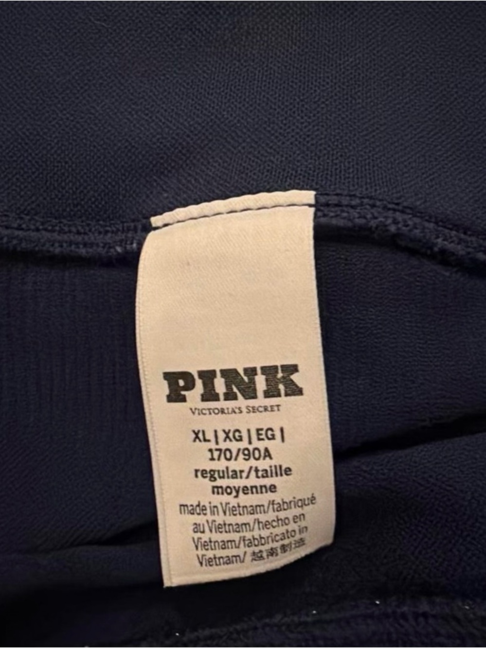 PINK Victoria's Secret Navy Girls' Leggings with Logo Waistband - Picture 2 of 3